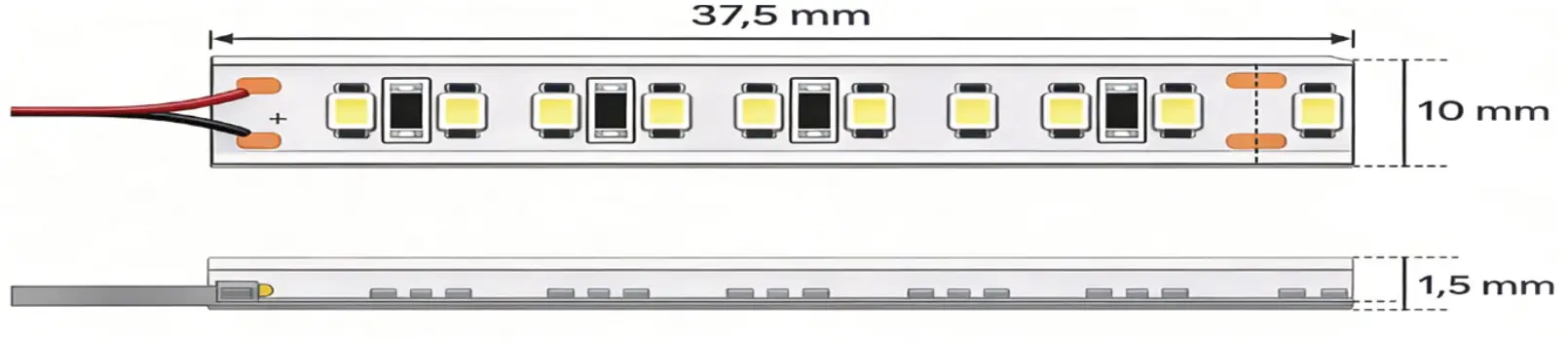 Dibujo tecnico con medidas del catalogo MILEDI PRO