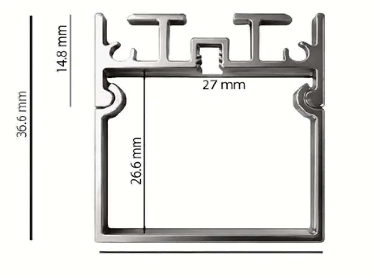 Dibujo tecnico con medidas del catalogo MILEDI PRO