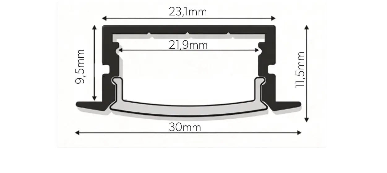 Dibujo tecnico con medidas del catalogo MILEDI PRO