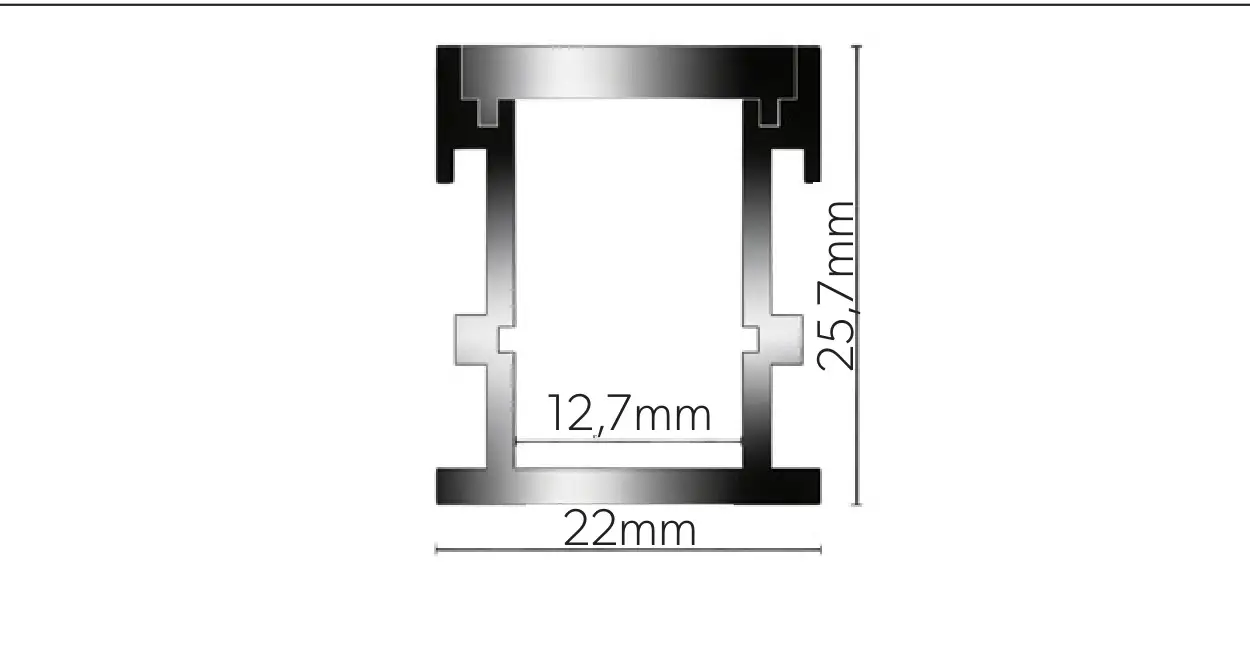 Dibujo tecnico con medidas del catalogo MILEDI PRO
