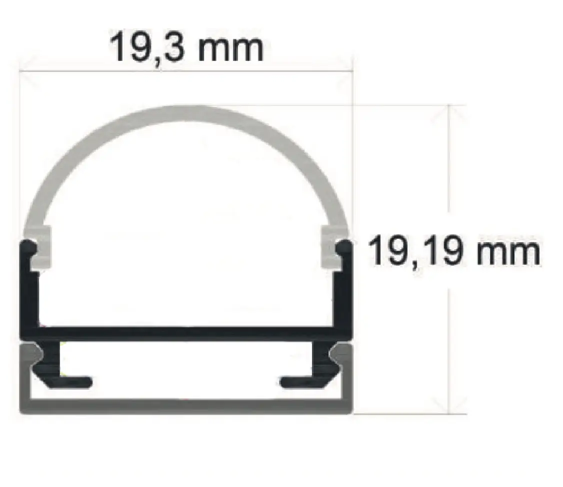 Dibujo tecnico con medidas del catalogo MILEDI PRO