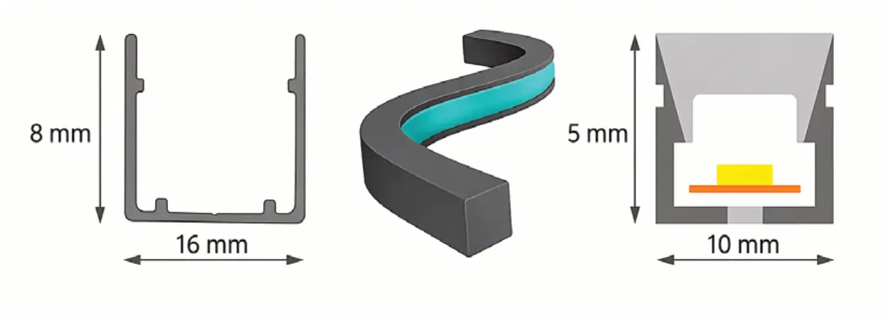 Dibujo tecnico con medidas del catalogo MILEDI PRO